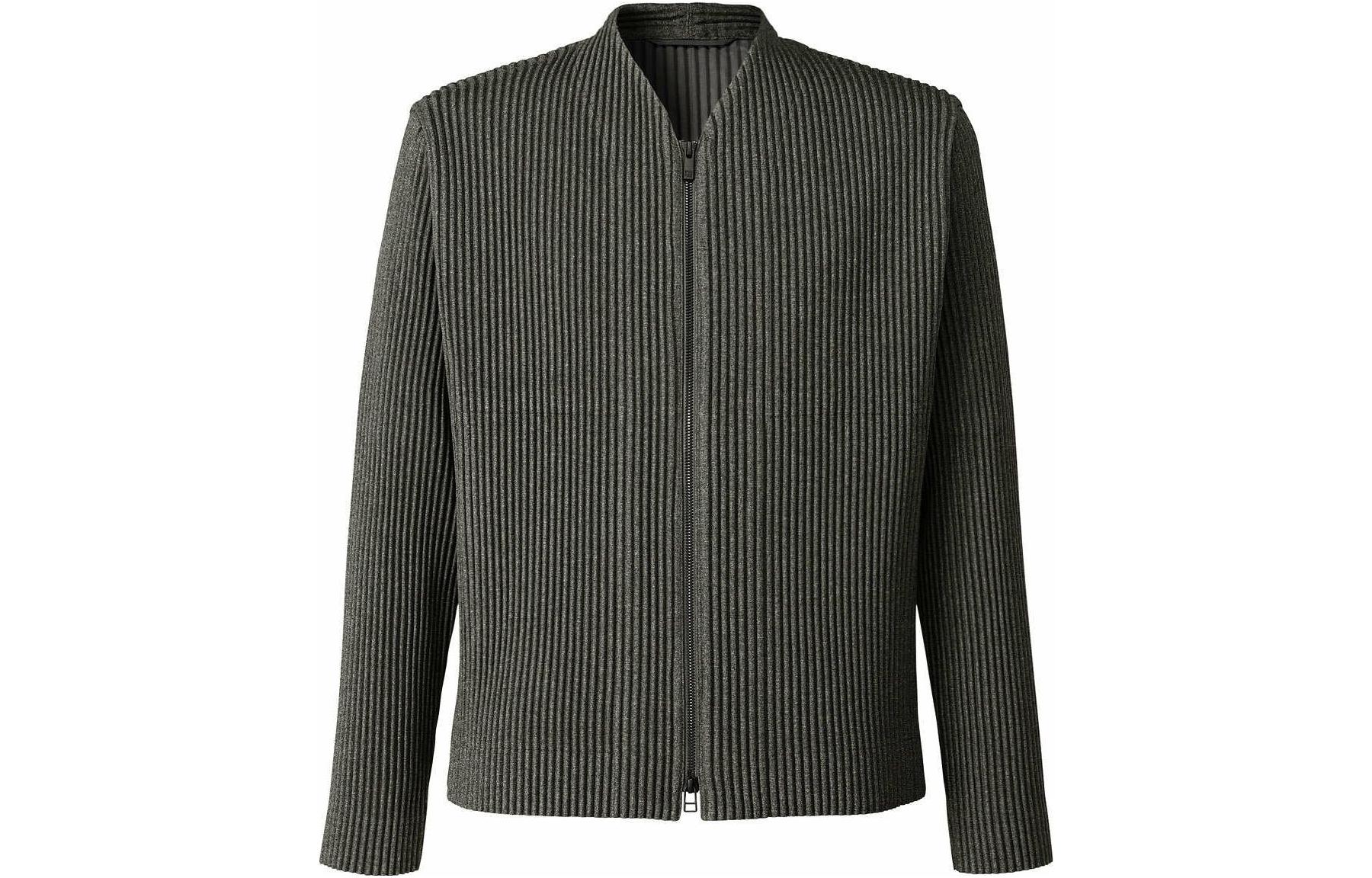 HOMME PLISSÉ ISSEY MIYAKE SS22 Grey Pleated Jacket Men HP21FC301-12