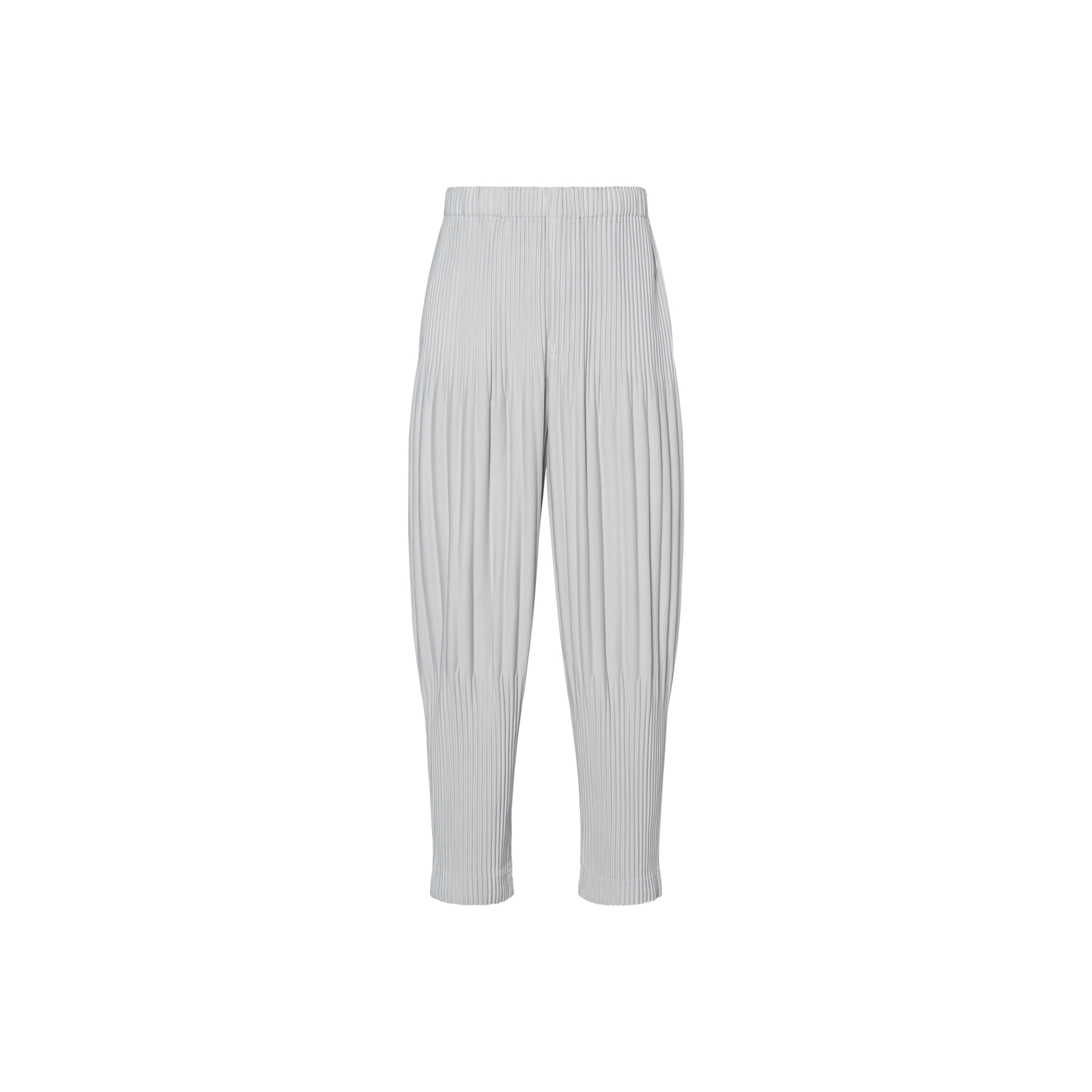 Homme Plissé Issey Miyake SS22 Grey Pleated Loose Tapered Casual Pants Mens. HP55JF151-11
