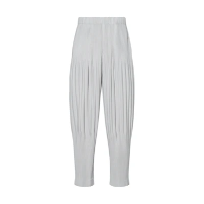 Homme Plissé Issey Miyake SS22 Grey Pleated Loose Tapered Casual Pants Mens. HP55JF151-11