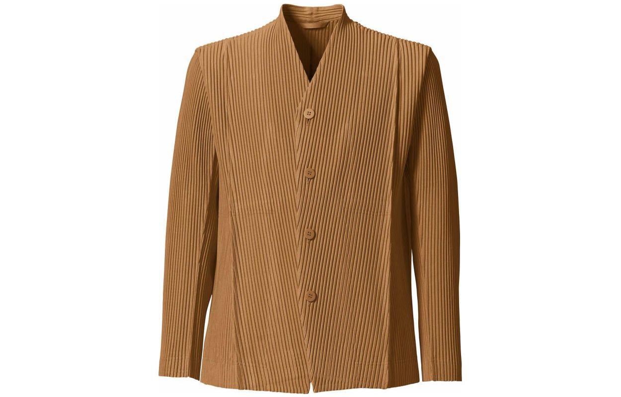 HOMME PLISSÉ ISSEY MIYAKE SS22 Light Beige Pleated Single-Breasted Jacket HP21JD170-42