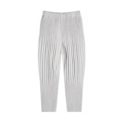 Homme Plissé Issey Miyake SS22 Pleated Elastic Pants Light Grey Casual. HP19JF151-11