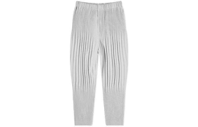 Order Homme Plissé Issey Miyake SS22 褶皺彈性長褲 淺灰色 休閒風格 HP19JF151-11
