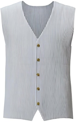 三宅一生Homme Plissé SS22褶皱V领纽扣马甲 - 休闲服饰 HP55JE111-11 Buy 三宅一生Homme Plissé SS22褶皱V领纽扣马甲 - 休闲服饰 HP55JE111-11