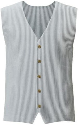 三宅一生Homme Plissé SS22褶皱V领纽扣马甲 - 休闲服饰 HP55JE111-11 Order 三宅一生Homme Plissé SS22褶皱V领纽扣马甲 - 休闲服饰 HP55JE111-11