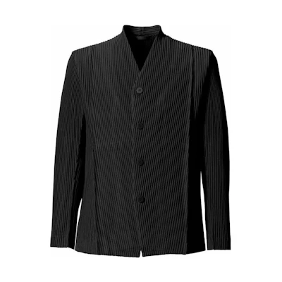HOMME PLISSÉ ISSEY MIYAKE SS22 Single-Breasted Pleated Jacket Black HP21JD170-15