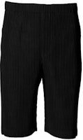 Homme Plissé Issey Miyake SS22 Solid Pleated Straight Shorts Men Black. HP21-JF124-15 Homme Plissé Issey Miyake SS22 Solid Pleated Straight Shorts Men Black. HP21-JF124-15