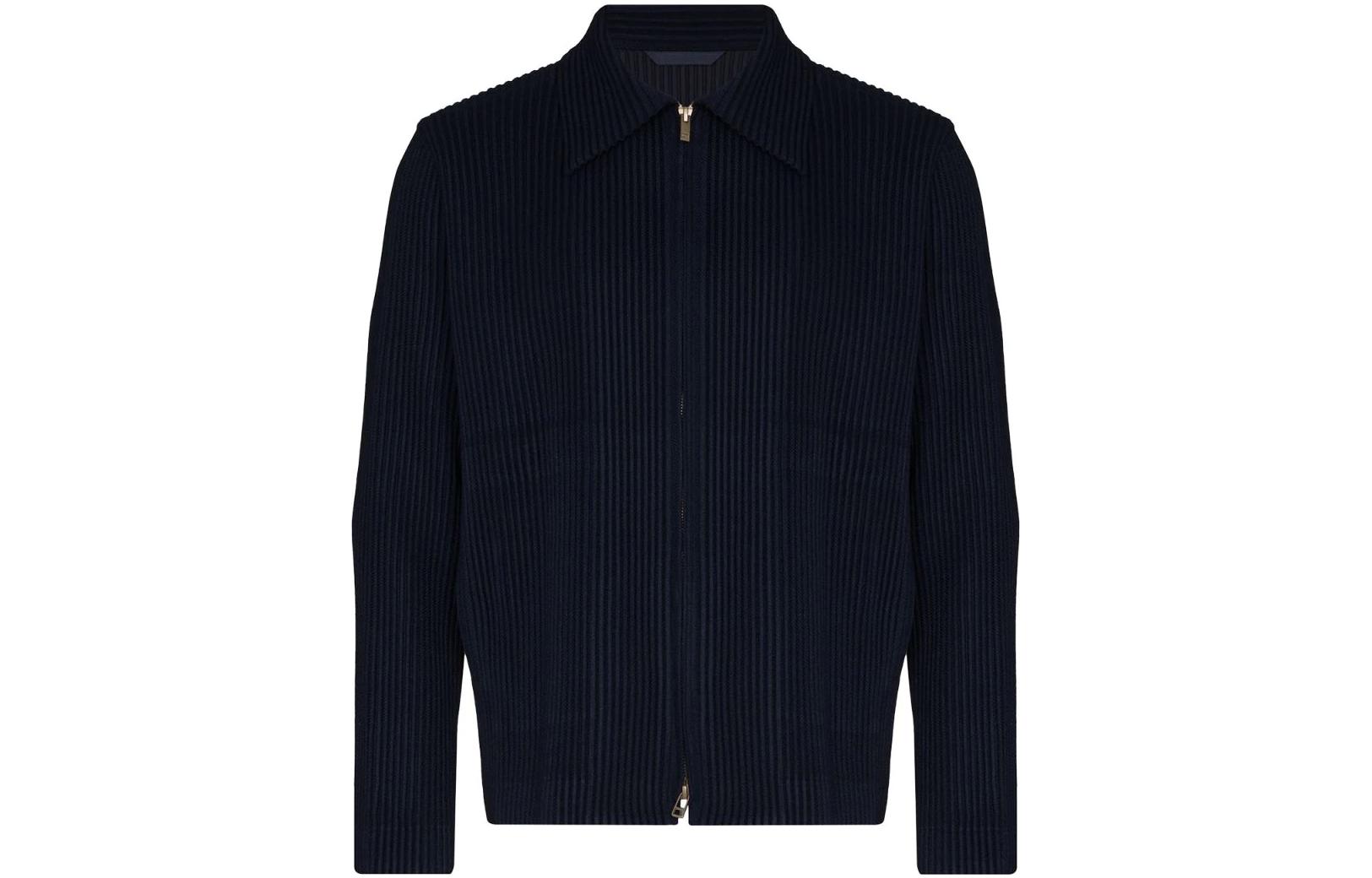 HOMME PLISSÉ ISSEY MIYAKE SS22 Solid Pleated Zip Jacket Black () HP18FC31475