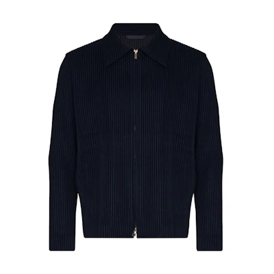 HOMME PLISSÉ ISSEY MIYAKE SS22 Solid Pleated Zip Jacket Black () HP18FC31475