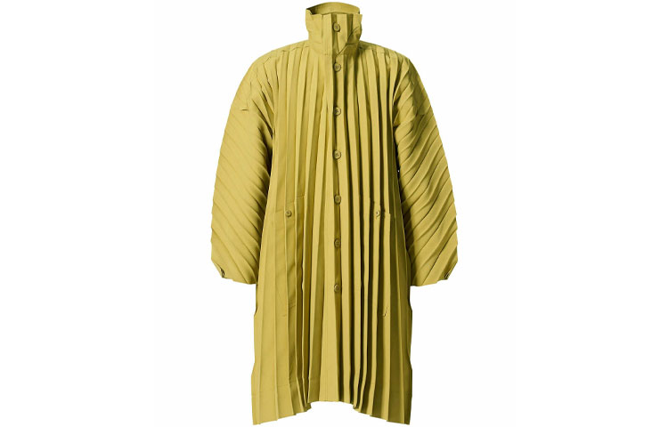 HOMME PLISSÉ ISSEY MIYAKE SS22 Yellow Pleated High Neck Jacket Menswear HP21FA310-52