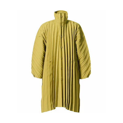 HOMME PLISSÉ ISSEY MIYAKE SS22 Yellow Pleated High Neck Jacket Menswear HP21FA310-52