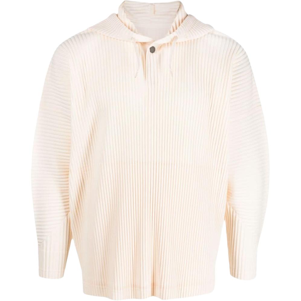 HOMME PLISSÉ ISSEY MIYAKE SS23 Beige Pleated Pullover Sweatshirt HP36JK106-04