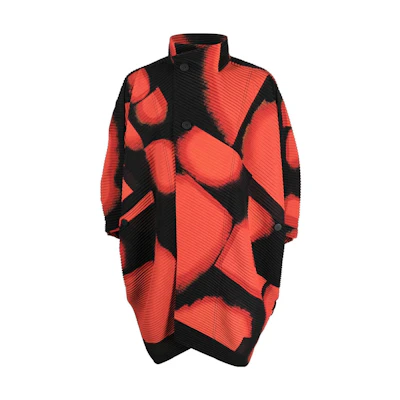 HOMME PLISSÉ ISSEY MIYAKE SS23 Button Print Loose Jacket Men’s Black Red HP28JA170-24