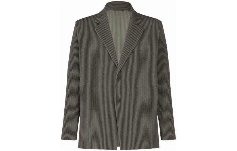 HOMME PLISSÉ ISSEY MIYAKE SS23 Grey Pinstripe Jacket HP31FD300-14