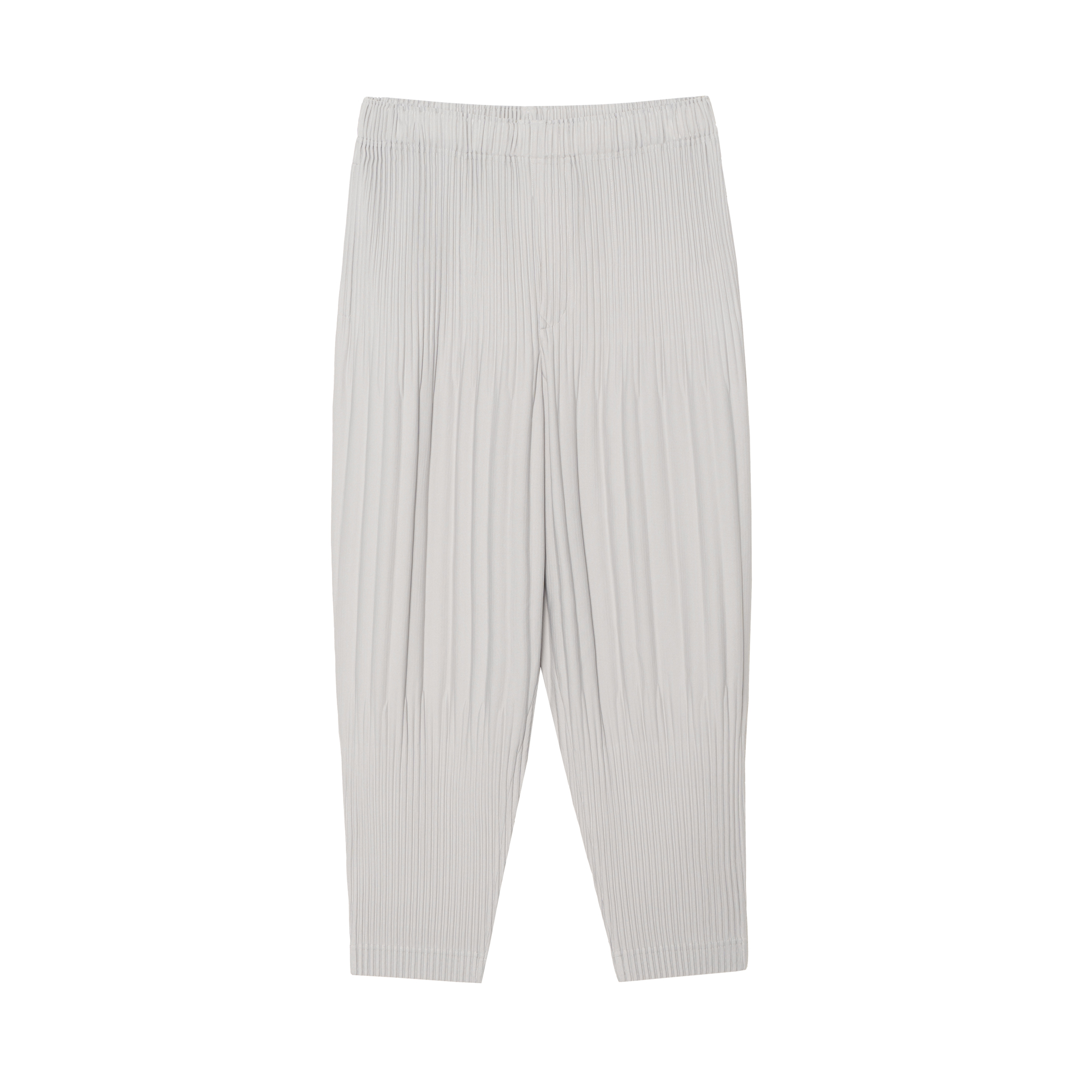 Homme Plissé Issey Miyake SS23 Grey Ribbed Tapered Casual Pants Men. HP55JF351-11