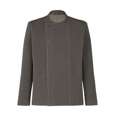 HOMME PLISSÉ ISSEY MIYAKE SS23 Grey Striped Casual Jacket for Men HP31FD301-14