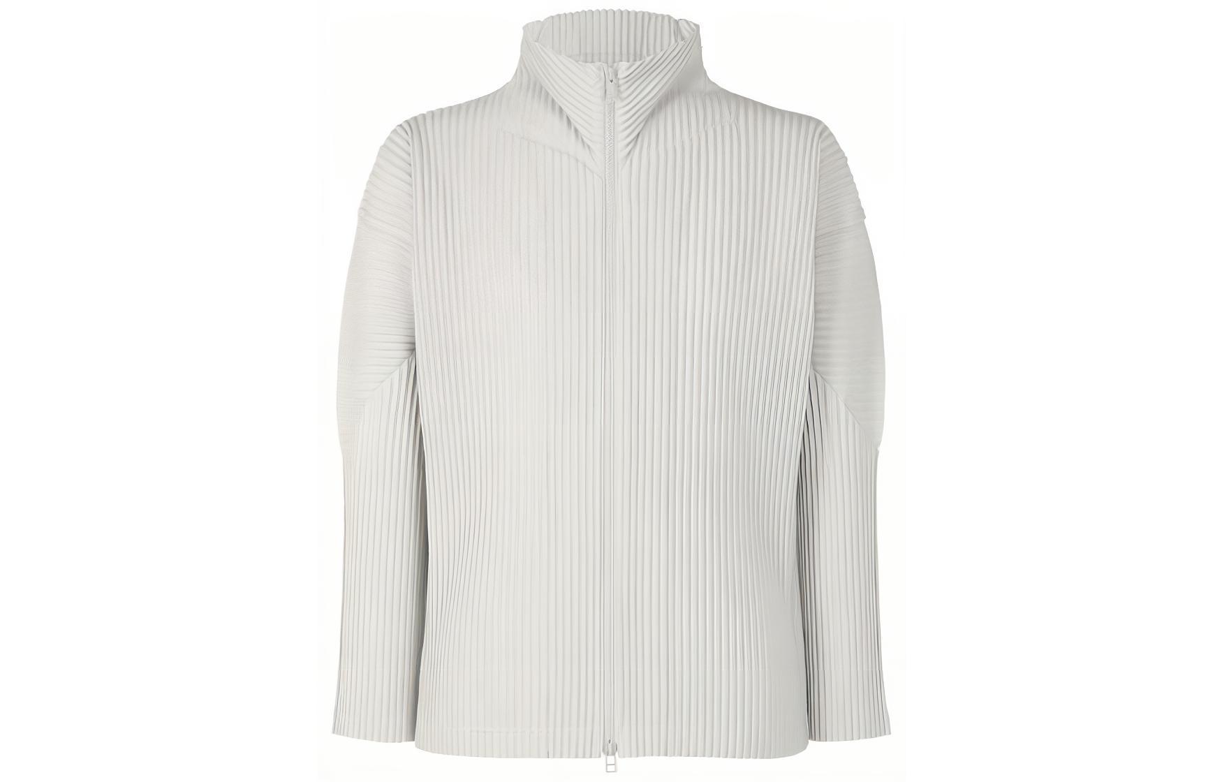HOMME PLISSÉ ISSEY MIYAKE SS23 High-Neck Zipper Jacket Grey Outerwear HP55JL340-11