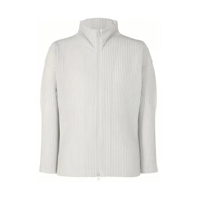 HOMME PLISSÉ ISSEY MIYAKE SS23 High-Neck Zipper Jacket Grey Outerwear HP55JL340-11
