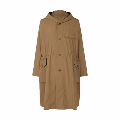 HOMME PLISSÉ ISSEY MIYAKE SS23 Khaki Hooded Belted Coat for Men HP31FA019-44