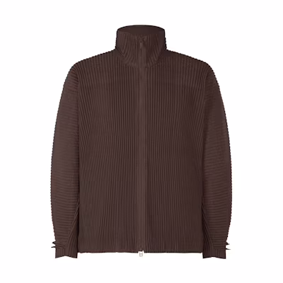 HOMME PLISSÉ ISSEY MIYAKE SS23 Pleated Solid Zip Jacket Brown Menswear HP36-JC180-44