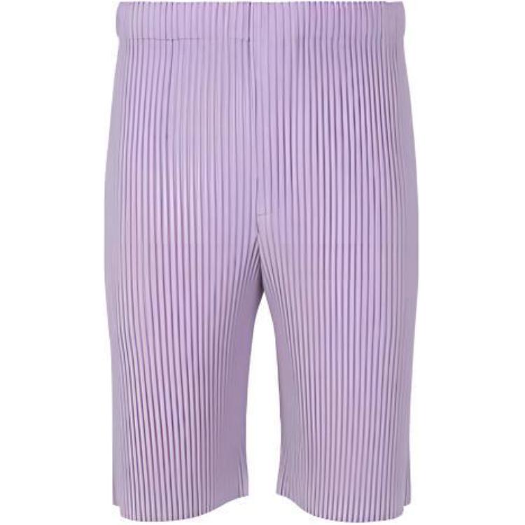 Homme Plissé Issey Miyake SS23 Purple Pleated Casual Shorts for Men. HP31JF120-80