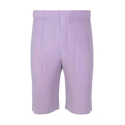 Homme Plissé Issey Miyake SS23 Purple Pleated Casual Shorts for Men. HP31JF120-80