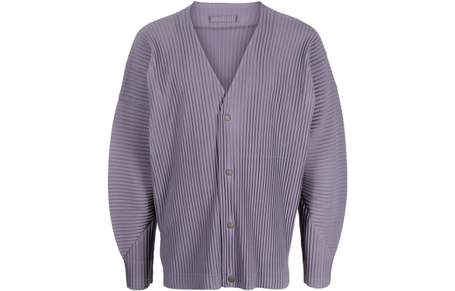 HOMME PLISSÉ ISSEY MIYAKE SS23 Purple Pleated V-Neck Jacket HP36JL105-82