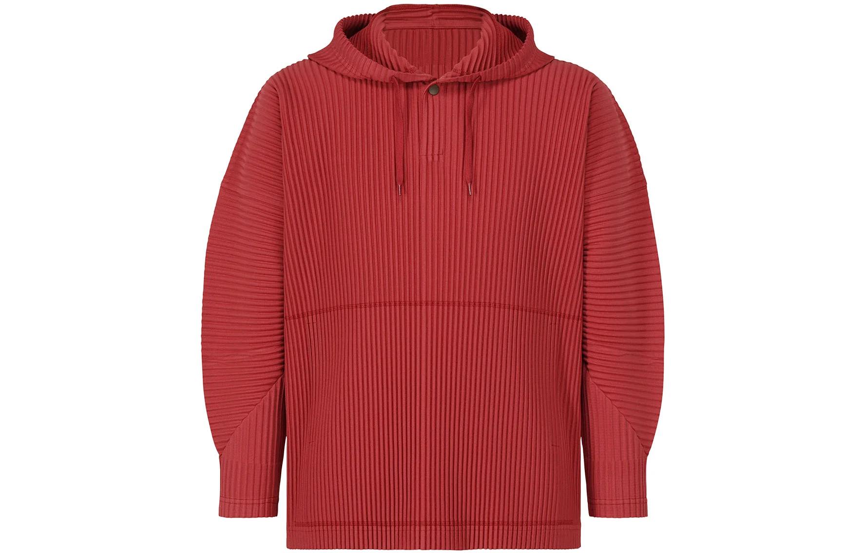 HOMME PLISSÉ ISSEY MIYAKE SS23 Red Pleated Hoodie Pullover HP36JK106-27