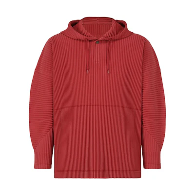 HOMME PLISSÉ ISSEY MIYAKE SS23 Red Pleated Hoodie Pullover HP36JK106-27