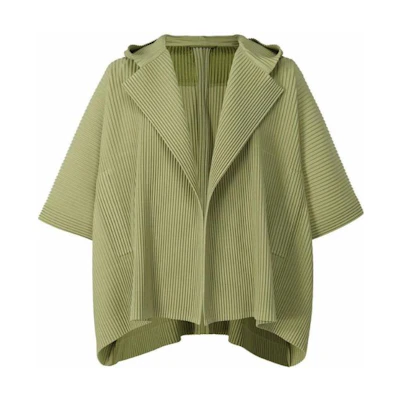 HOMME PLISSÉ ISSEY MIYAKE SS23 Solid Color Hooded Jacket Green () HP23JL126-60