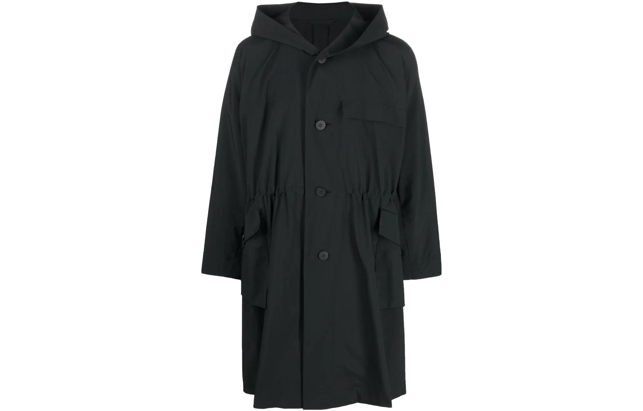 HOMME PLISSÉ ISSEY MIYAKE SS23 Solid Hooded Coat Jacket Black HP36FA019-15