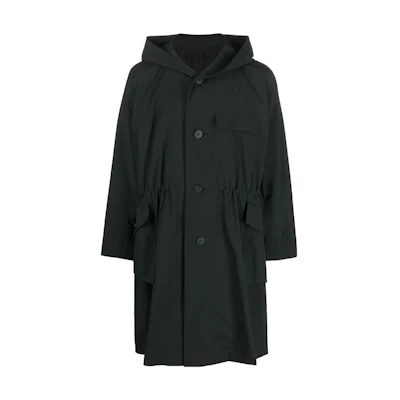 HOMME PLISSÉ ISSEY MIYAKE SS23 Solid Hooded Coat Jacket Black HP36FA019-15