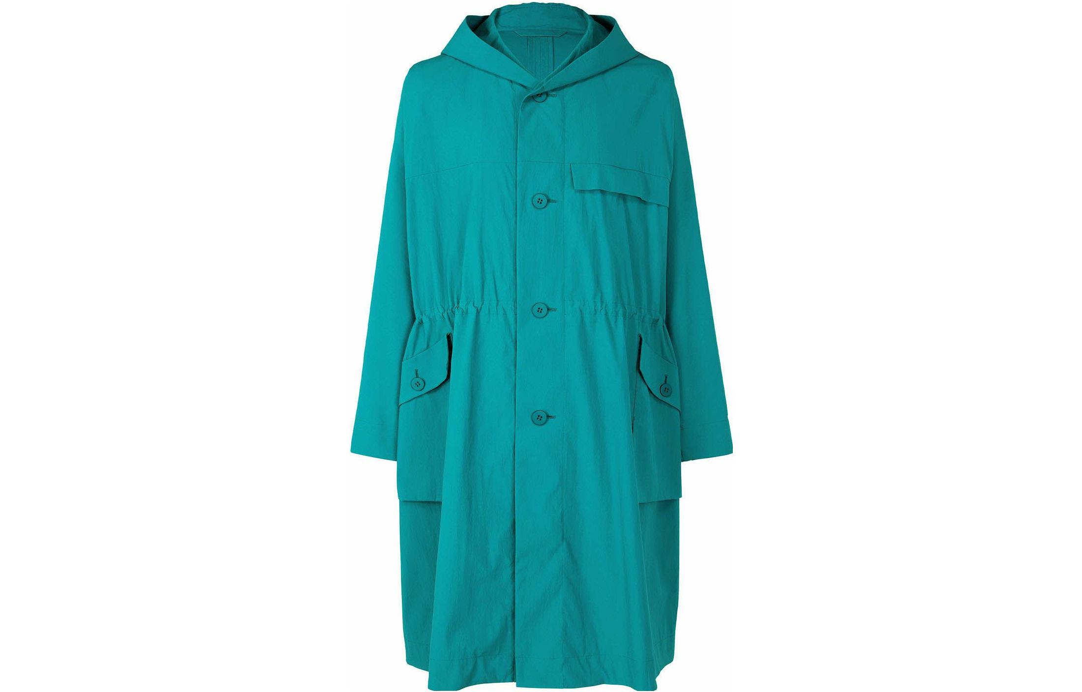 HOMME PLISSÉ ISSEY MIYAKE SS23 Solid Hooded Trench Coat Blue HP31FA019-72