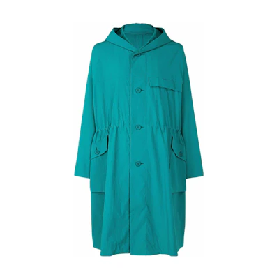 HOMME PLISSÉ ISSEY MIYAKE SS23 Solid Hooded Trench Coat Blue HP31FA019-72
