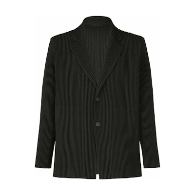 HOMME PLISSÉ ISSEY MIYAKE SS23 Solid Pinstripe Jacket Black HP31FD300-15
