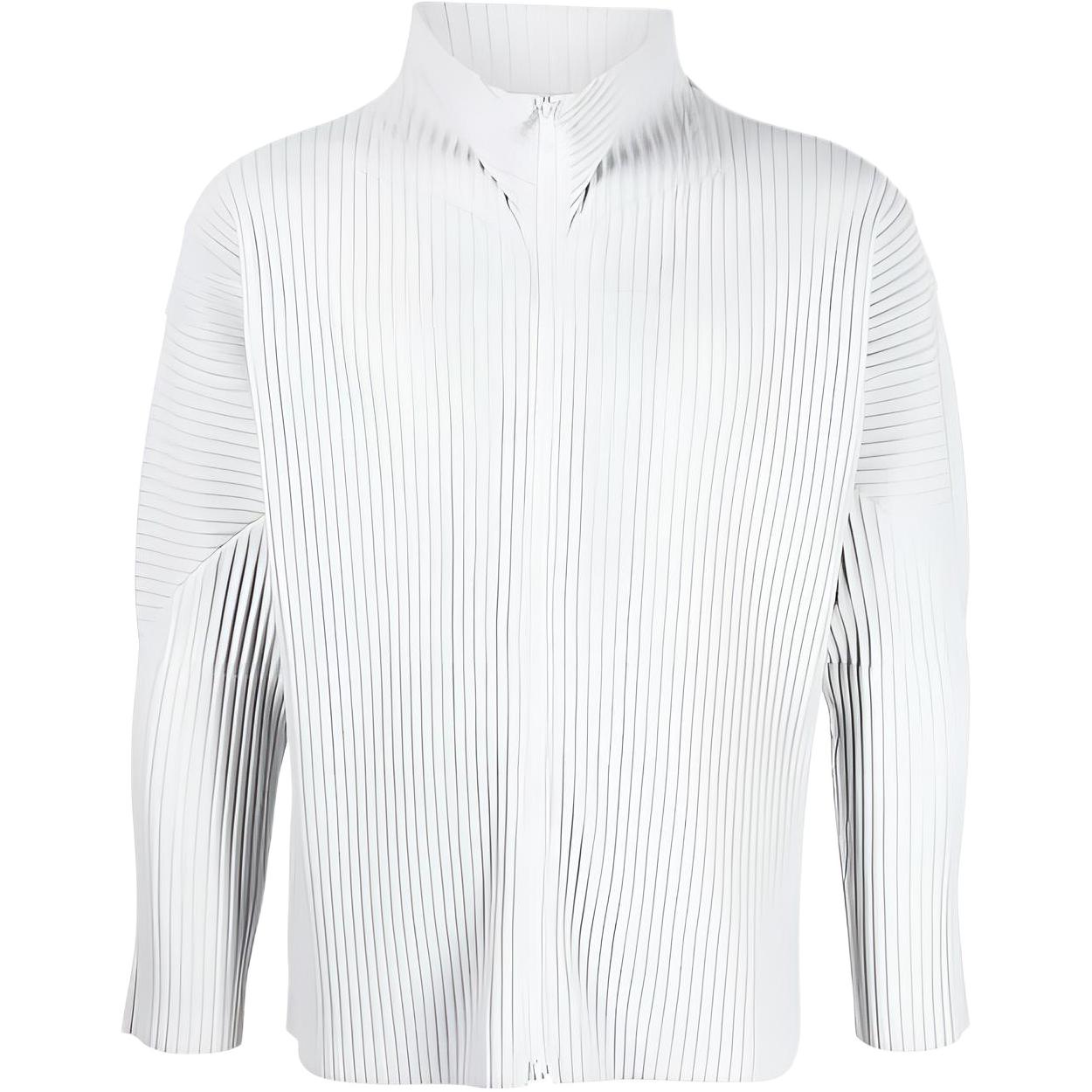 HOMME PLISSÉ ISSEY MIYAKE SS23 Solid Pleated High-Neck Jacket for Men HP36JL340-11
