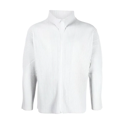HOMME PLISSÉ ISSEY MIYAKE SS23 Solid Pleated High-Neck Jacket for Men HP36JL340-11