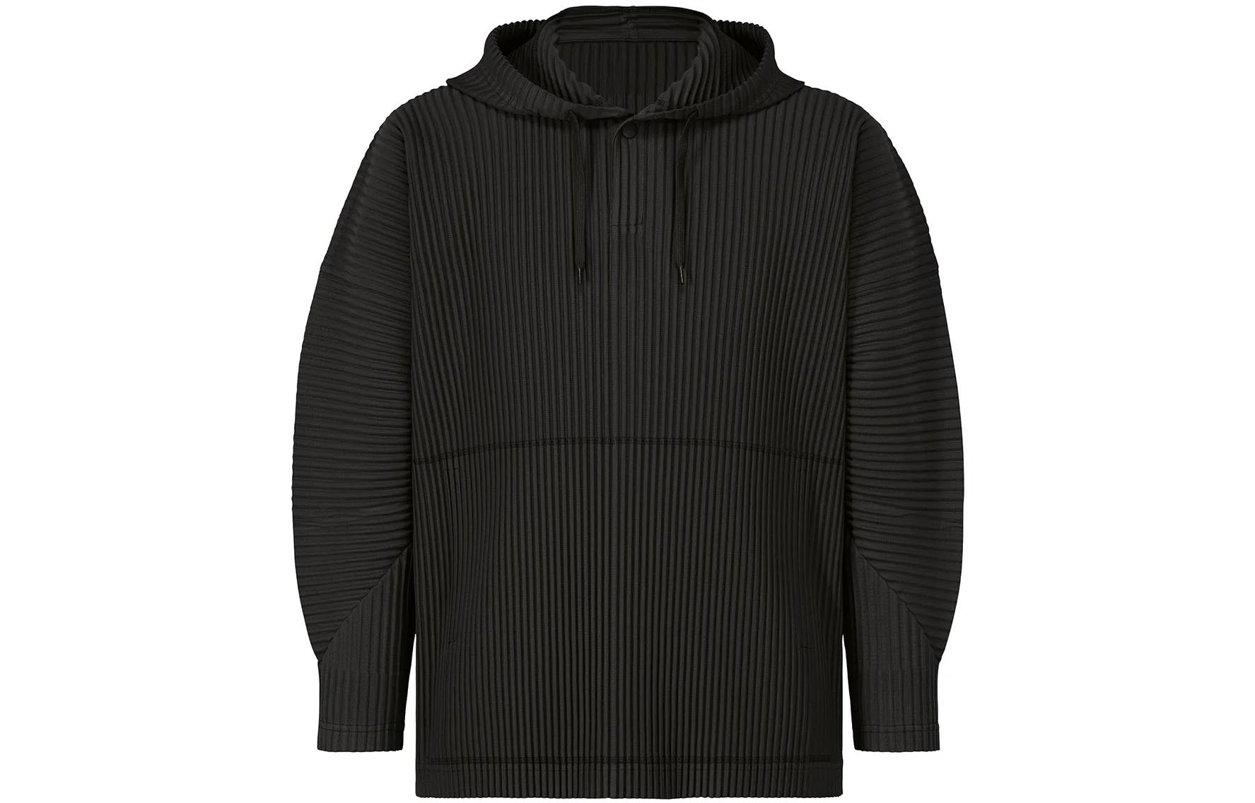 HOMME PLISSÉ ISSEY MIYAKE SS23 Solid Pleated Hoodie Black HP36JK106-15
