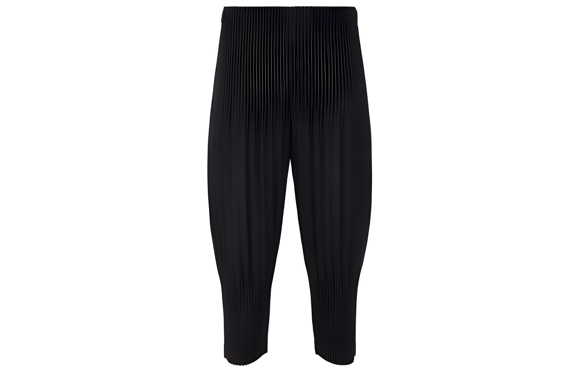 Homme Plissé Issey Miyake SS23 Solid Pleated Knit Pants  Black HP55JF453-15