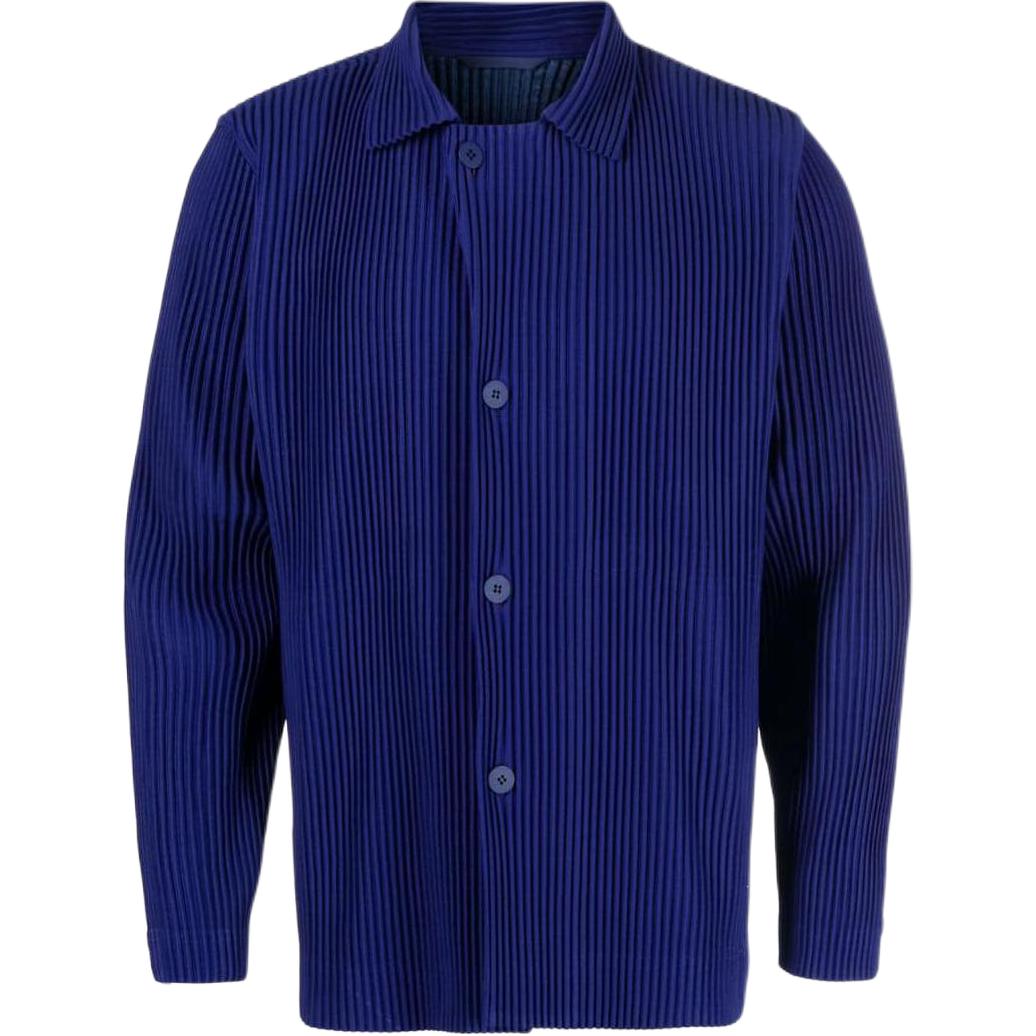 HOMME PLISSÉ ISSEY MIYAKE SS23 Solid Pleated Long Sleeve Jacket for Men HP36JD151-74