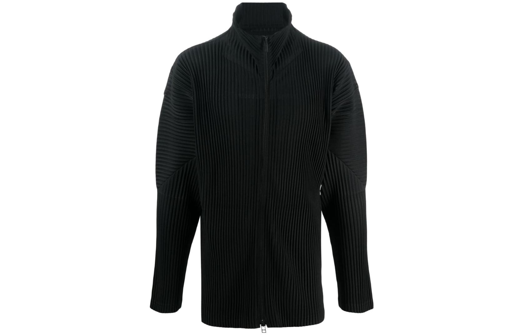HOMME PLISSÉ ISSEY MIYAKE SS23 Solid Pleated Turtleneck Jacket Black Men HP36JL340-15