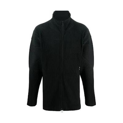 HOMME PLISSÉ ISSEY MIYAKE SS23 Solid Pleated Turtleneck Jacket Black Men HP36JL340-15