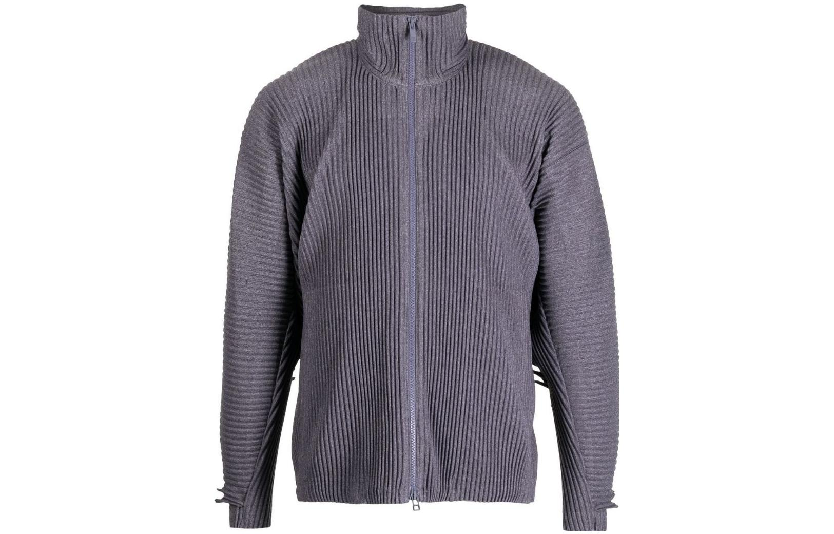 HOMME PLISSÉ ISSEY MIYAKE SS23 Solid Pleated Zip Jacket Purple HP36JC180-81