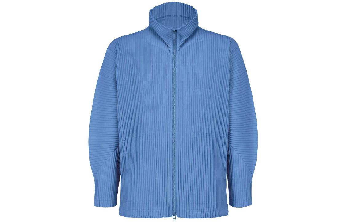 HOMME PLISSÉ ISSEY MIYAKE SS23 Solid Zip-Up Jacket Blue HP31JL114-73