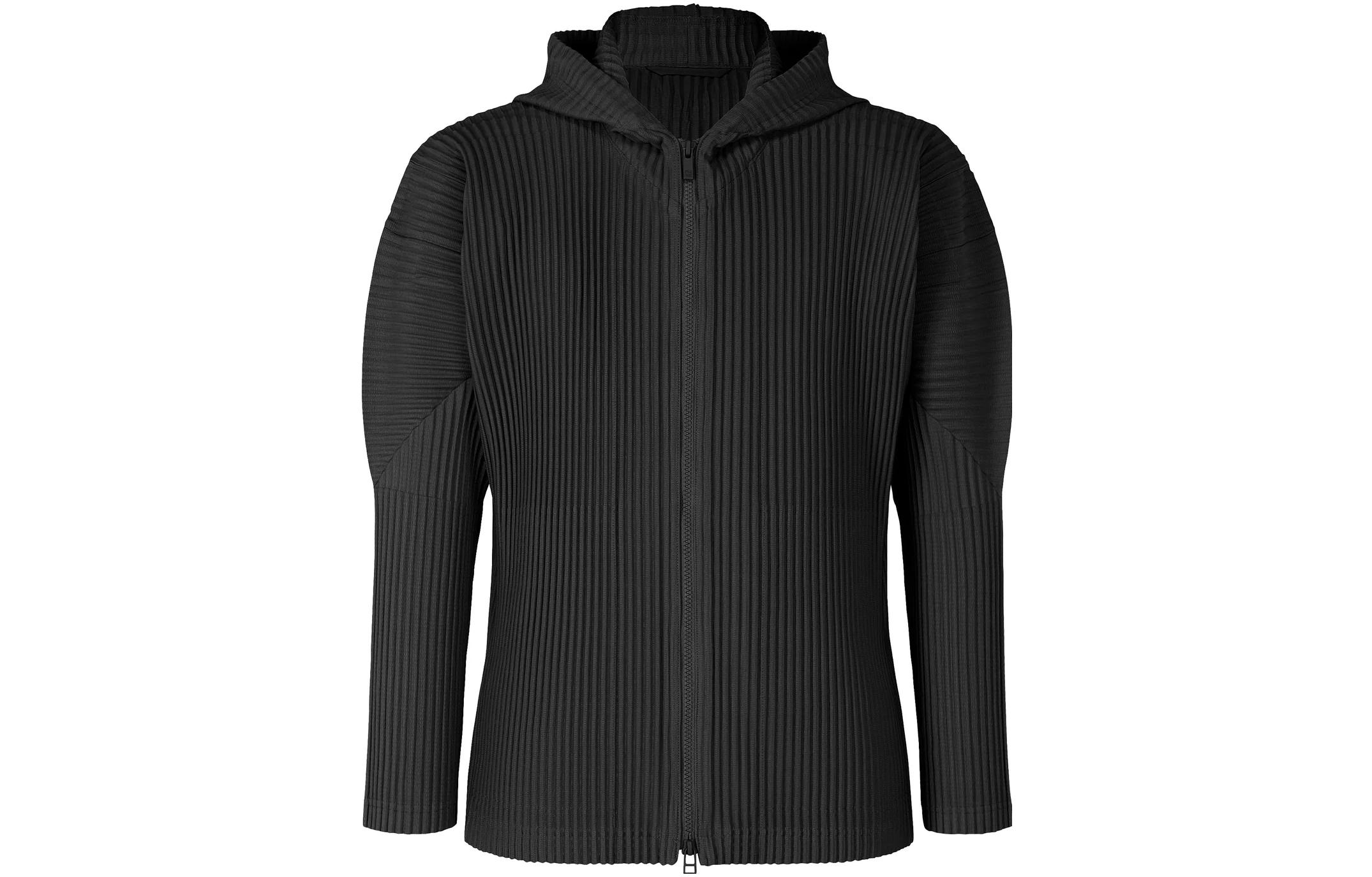HOMME PLISSÉ ISSEY MIYAKE SS23 Solid Zip Hoodie Jacket Black HP31JL121-15