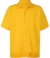 Homme Plissé Issey Miyake SS24 Yellow Pleated Short-Sleeve Shirt. HP48JJ102-52 Homme Plissé Issey Miyake SS24 Yellow Pleated Short-Sleeve Shirt. HP48JJ102-52