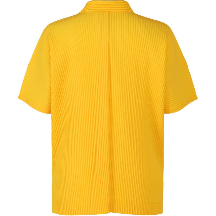 Lookbook オムプリッセ イッセイミヤケ SS24 イエロー プリーツ 半袖シャツ. HP48JJ102-52