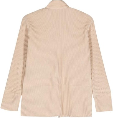 옴므 플리세 이세이 미야케 SS24 베이지 플리츠 집업 봄버 재킷. HP46JC170-45 Lookbook 옴므 플리세 이세이 미야케 SS24 베이지 플리츠 집업 봄버 재킷. HP46JC170-45