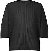 Homme Plissé Issey Miyake SS24 Black Crewneck 3/4 Sleeve Pullover Tee HP46JK191-15 Homme Plissé Issey Miyake SS24 Black Crewneck 3/4 Sleeve Pullover Tee HP46JK191-15