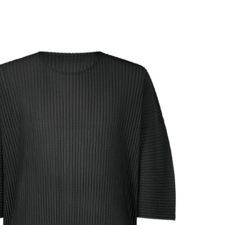Lookbook Homme Plissé Issey Miyake SS24 黑色七分袖圓領上衣 HP46JK191-15