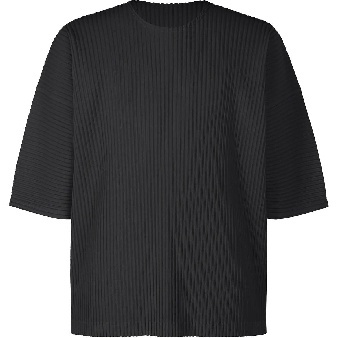 Homme Plissé Issey Miyake SS24 Black Loose-Fit Crewneck Short Sleeve Tee HP48JK103-15